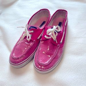 Pink Sequin Sperry Top Siders